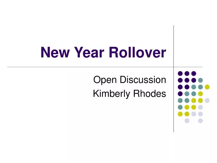 new year rollover