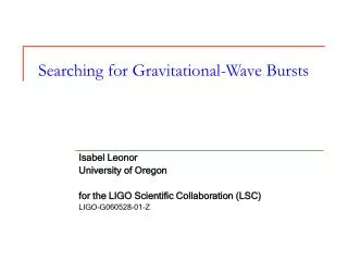 Searching for Gravitational-Wave Bursts
