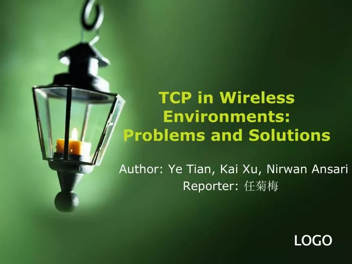 tcp in wireless environments problems and solutions