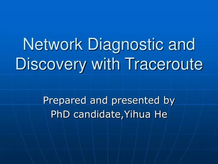 network diagnostic and discovery with traceroute