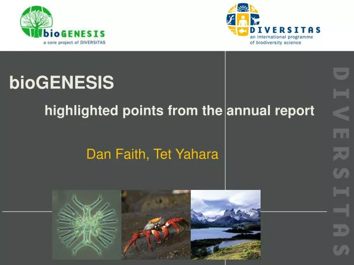 biogenesis highlighted points from the annual report