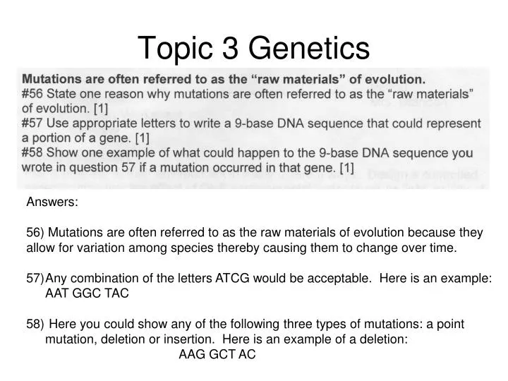 topic 3 genetics