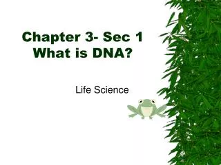 Chapter 3- Sec 1 What is DNA?