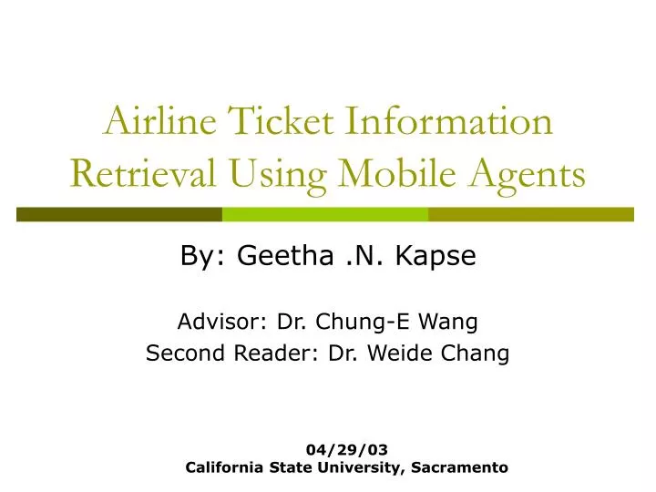 airline ticket information retrieval using mobile agents