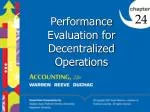 Performance Evaluation for Decentralized Operations - slide 1