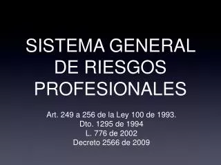 sistema general de riesgos profesionales