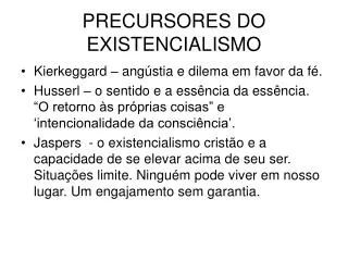 precursores do existencialismo