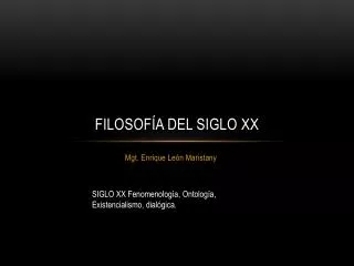 filosof a del siglo xx