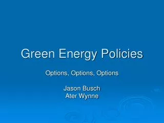 Green Energy Policies