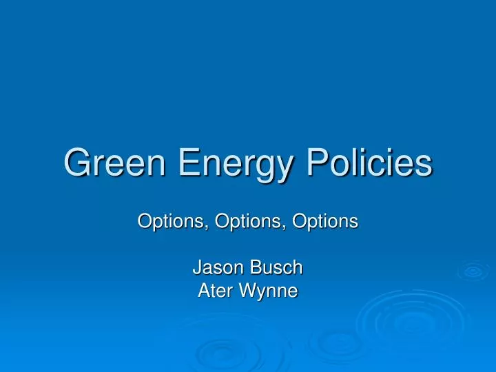 green energy policies