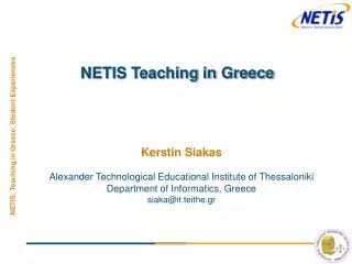 NETIS Teaching in Greece