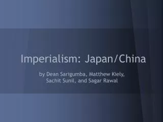 Imperialism: Japan/China