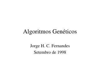 algoritmos gen ticos