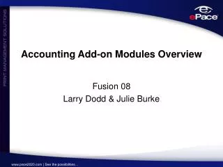 Accounting Add-on Modules Overview