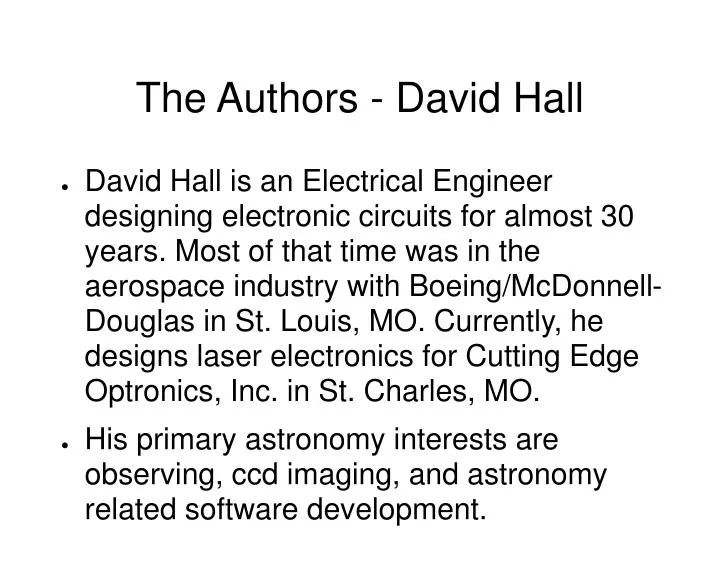 the authors david hall