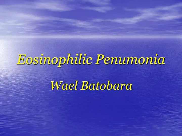 eosinophilic penumonia