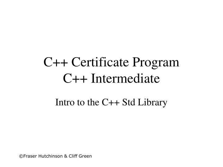 c certificate program c intermediate