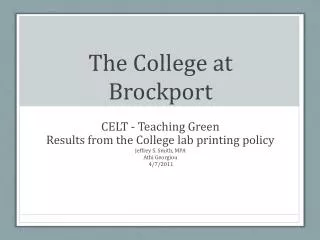 The College at Brockport