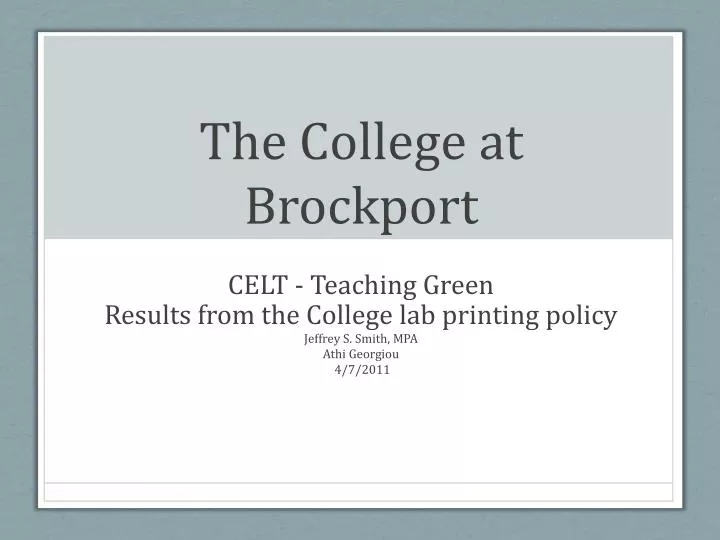 the college at brockport