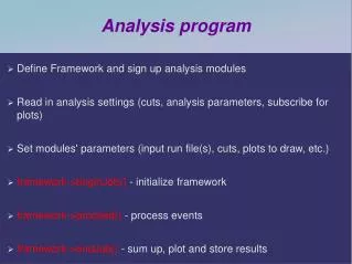 Analysis program