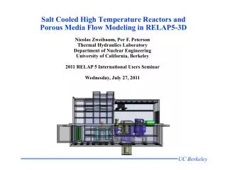 Salt Cooled High Temperature Reactors and Porous Media Flow Modeling in RELAP5-3D
