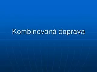 kombinovan doprava