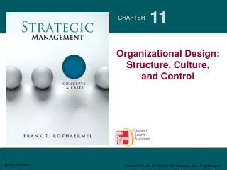 Organizational Design : Structure, Culture , and Control