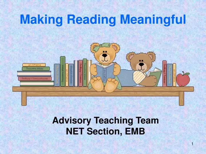 making reading meaningful