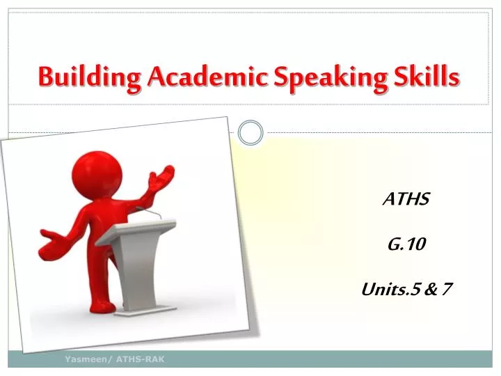 building academic speaking skills
