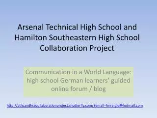 Arsenal Technical High School and Hamilton Southeastern High School Collaboration Project