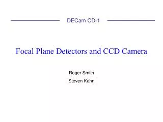 Focal Plane Detectors and CCD Camera