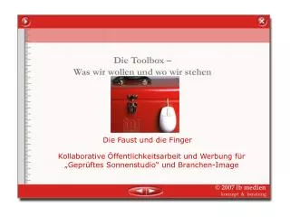 die toolbox was wir wollen und wo wir stehen