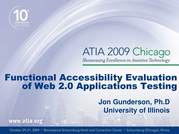functional accessibility evaluation of web 2 0 applications testing