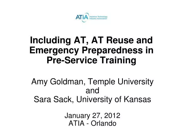 including at at reuse and emergency preparedness in pre service training