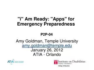 &quot;i&quot; Am Ready: &quot;Apps&quot; for Emergency Preparedness P2P-04