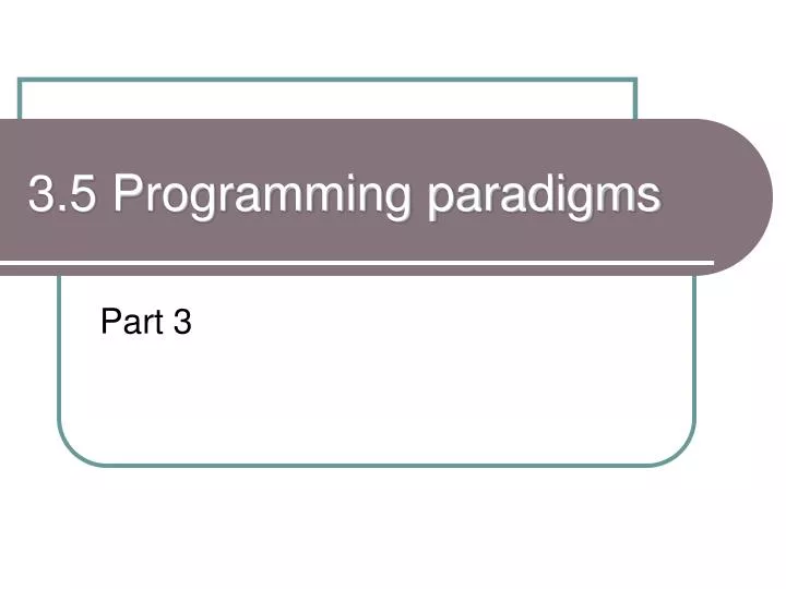 3 5 programming paradigms