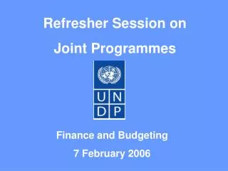 Refresher Session on Joint Programmes