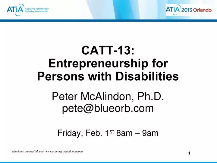 catt 13 entrepreneurship for persons with disabilities
