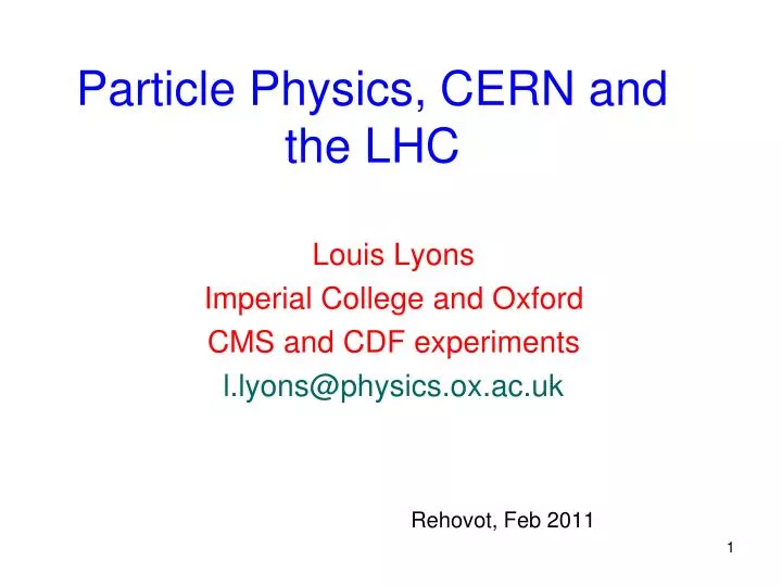 particle physics cern and the lhc