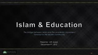 Islam &amp; Education