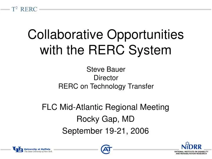 collaborative opportunities with the rerc system