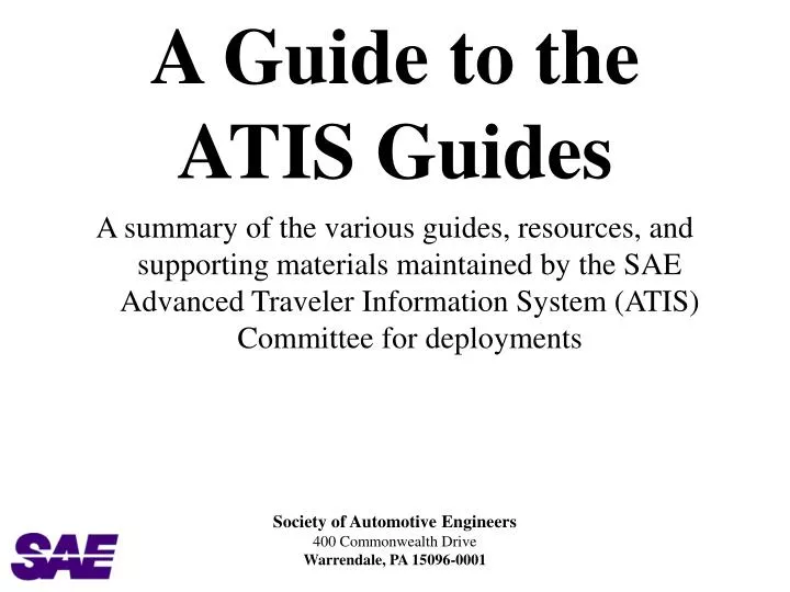 a guide to the atis guides