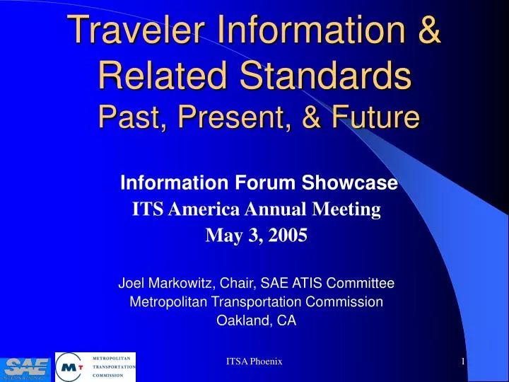 traveler information related standards past present future