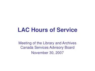 LAC Hours of Service