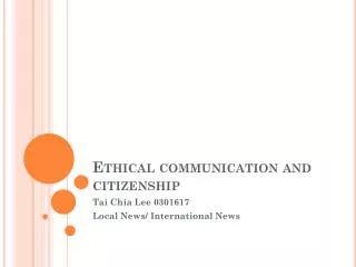 Ethical communication and citizenship