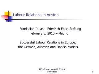 Labour Relations in Austria