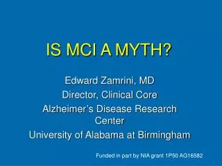 IS MCI A MYTH?