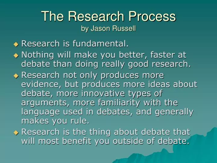 the research process by jason russell