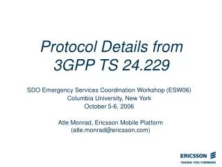 Protocol Details from 3GPP TS 24.229