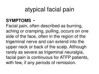 atypical facial pain